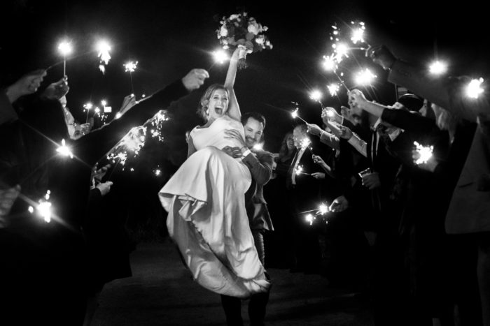 wedding reception sparkler exit