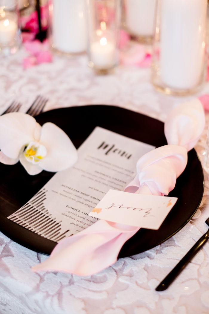 The Driskill wedding design menu
