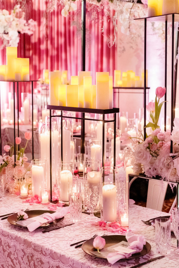 The Driskill candles long tables