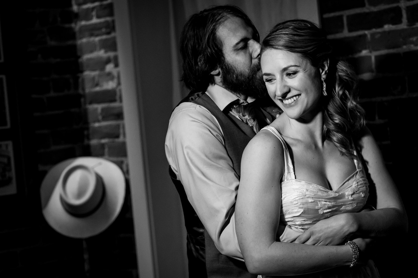 bride and groom portraits downtown Denver wedding