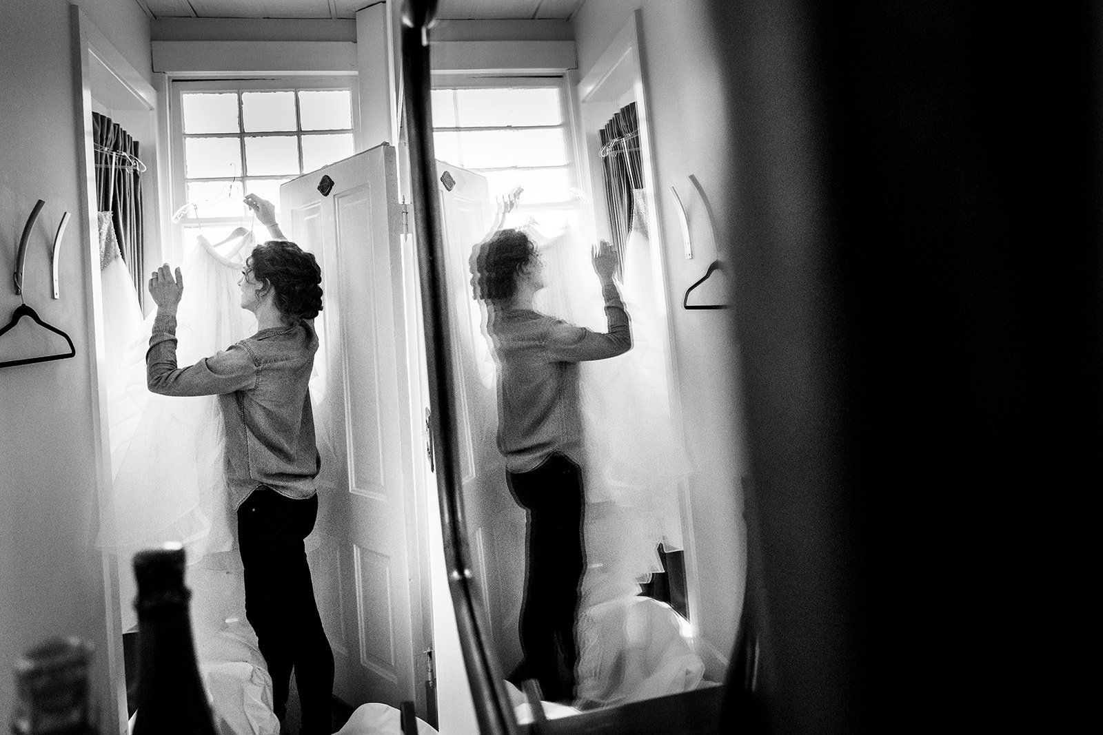 Bride and groom getting ready at The Allan House