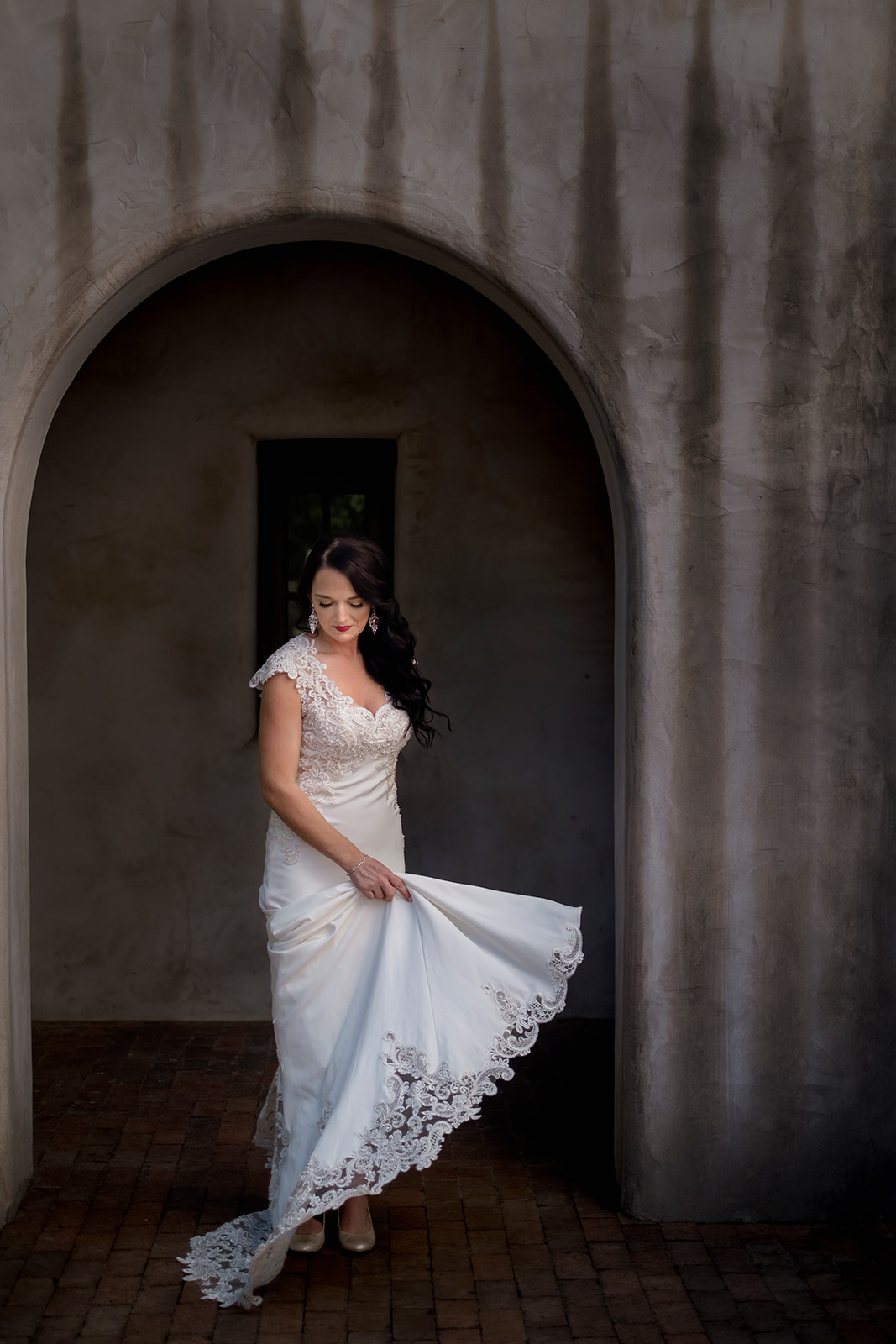 Bridal portrait at Lost Mission in Austin