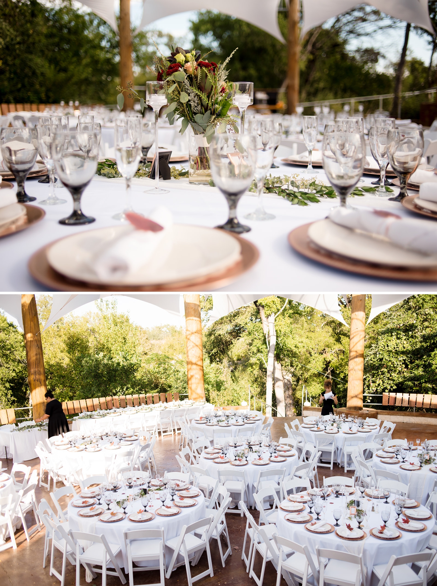 Outdoor wedding reception at Cypress Valley Event Venue