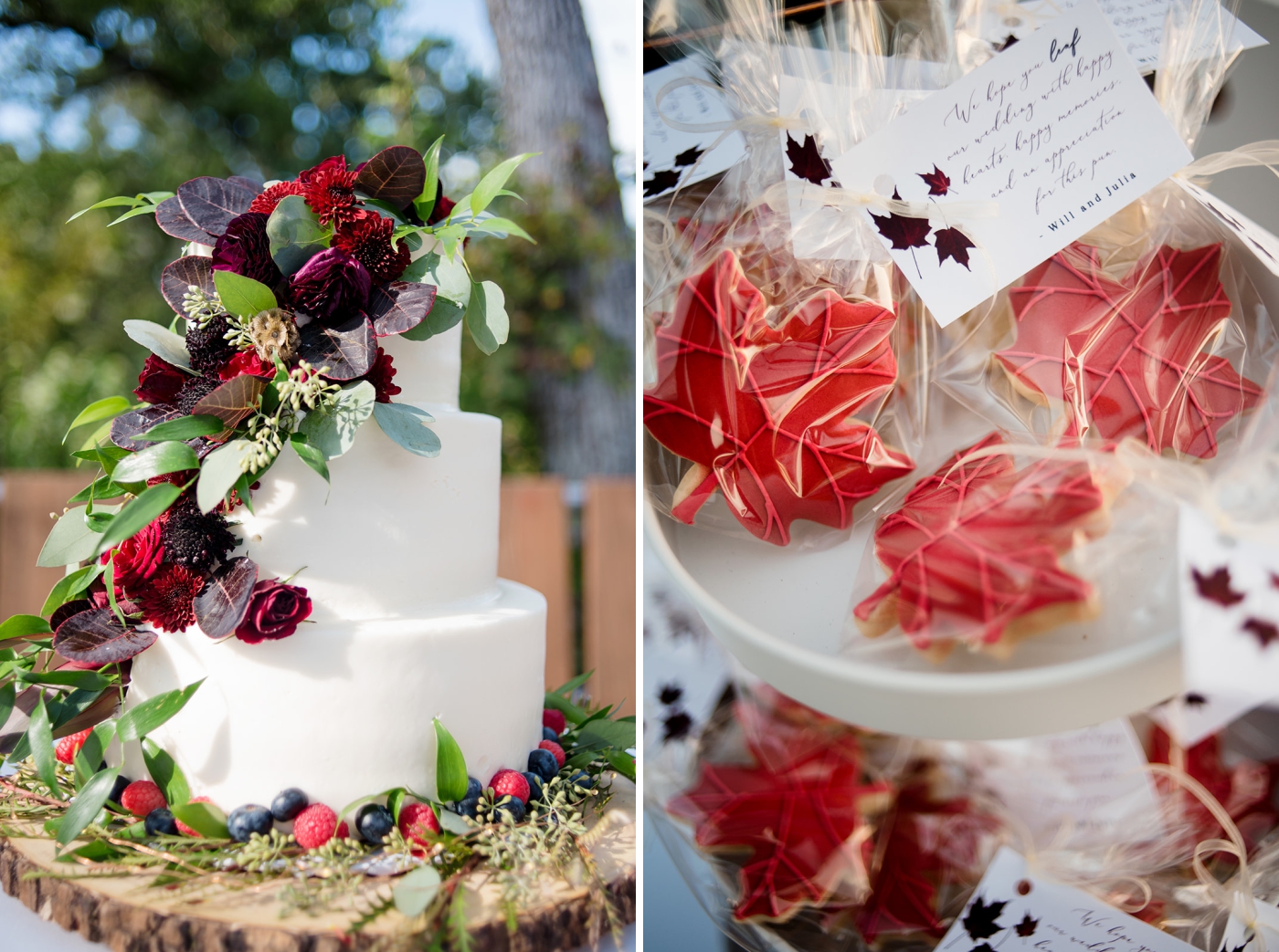 fall themed wedding cake