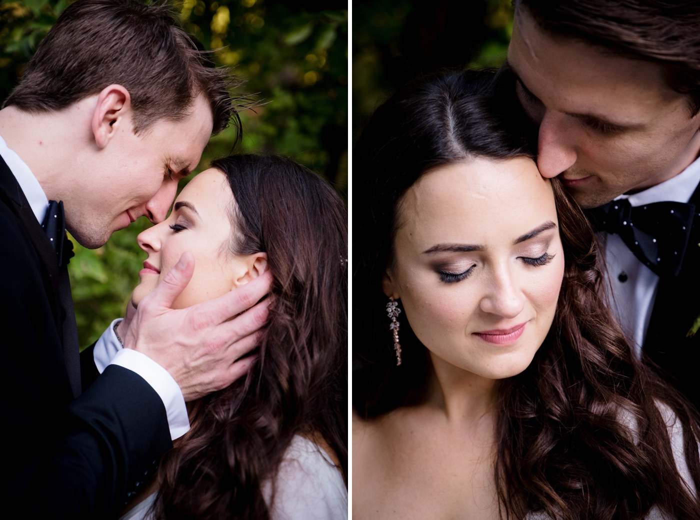 bride and groom portrait for outdoor fall wedding